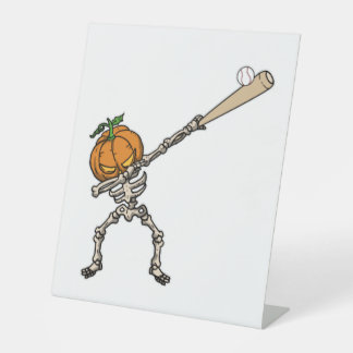 Funny Dabbing Pumpkin Head Baseball Gift Idea Sockelschild