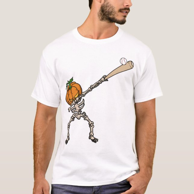 Funny Dabbing Pumpkin Head Baseball Gift Idea T-Shirt (Vorderseite)