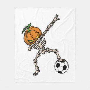 Funny Dabbing Pumpkin Head Soccer Geschenk Idee Fleecedecke