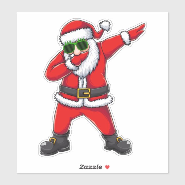 Funny Dabbing Santa Claus Shades Trendy Christmas Aufkleber (Blatt)