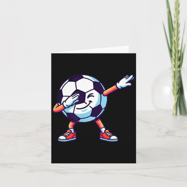 Funny Dabbing Soccer Ball Cartoon Srt Gift Kids Bo Karte (Vorderseite)