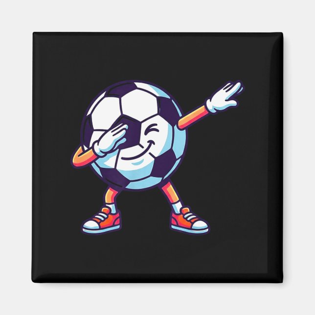Funny Dabbing Soccer Ball Cartoon Srt Gift Kids Bo Magnet (Vorne)