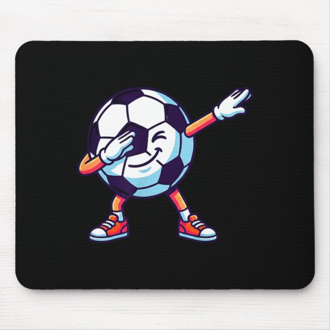 Funny Dabbing Soccer Ball Cartoon Srt Gift Kids Bo Mousepad (Vorne)