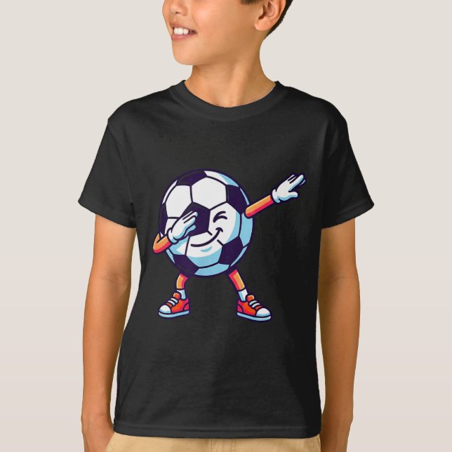 Funny Dabbing Soccer Ball Cartoon Srt Gift Kids Bo T-Shirt (Vorderseite)