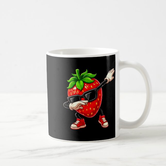 Funny Dabbing Strawberry Summer Fruit Lover Men Wo Kaffeetasse (Rechts)