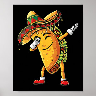 Funny Dabbing Taco Cinco De Mayo Kinder Junge Männ Poster