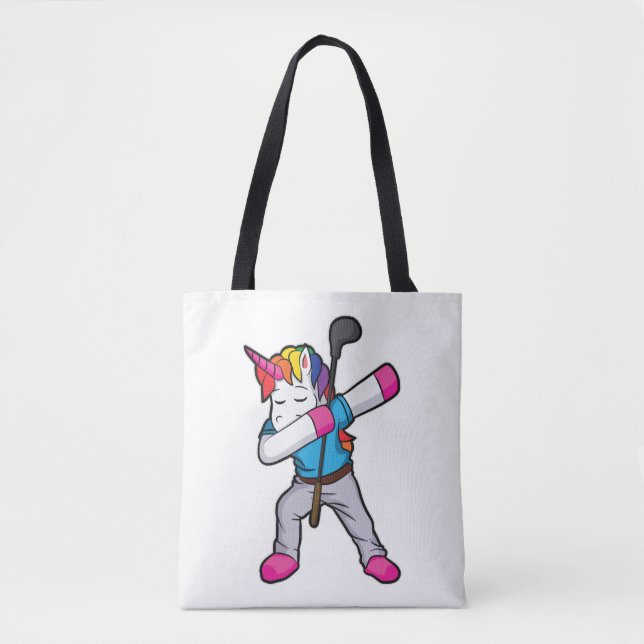 Funny Dabbing Unicorn Golfer Geschenk Golf Tasche (Vorderseite)