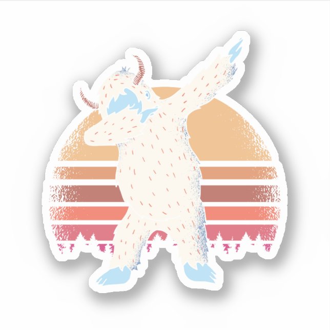 Funny Dabbing YETI Teen Graphics Cartoon Cool Aufkleber (Vorderseite)