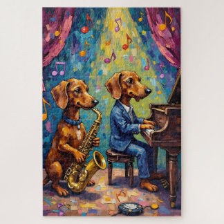 Funny Dachshund Jazz Band Music Dog Lover Art
