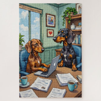 Funny Dachshund Office Life Dog Lover Art