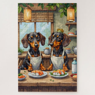 Funny Dachshund Sushi Bar Dog Lover Art