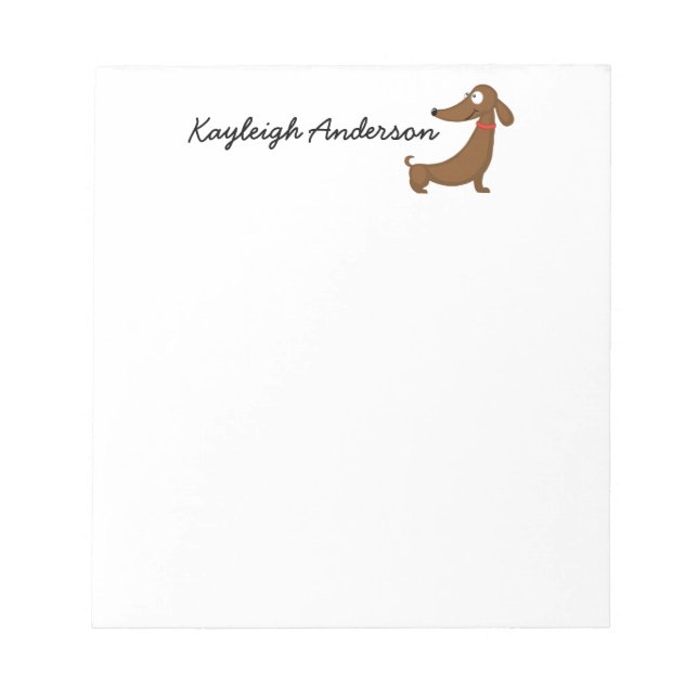 Funny Dackel 5.5" x 6" Notepad - 40 Seiten Notizblock (Vorderseite)