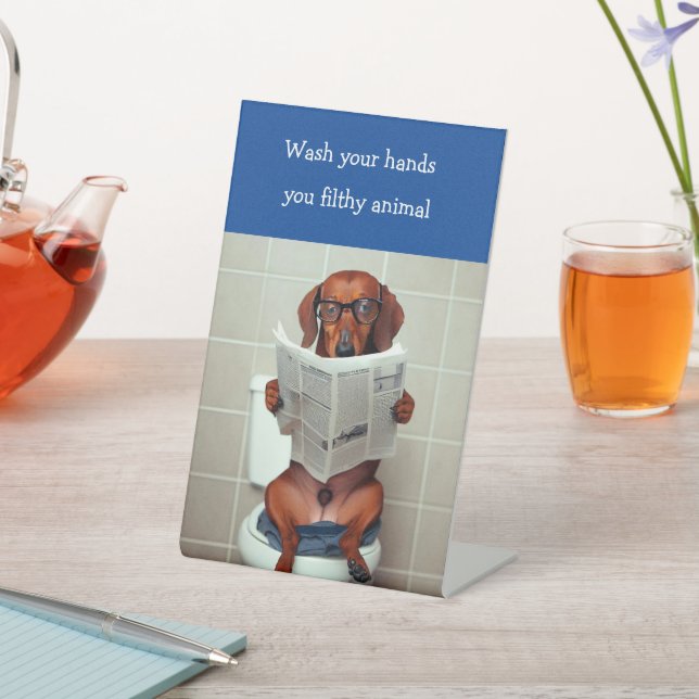 Funny Dackel Badezimmer Zeichen Sockelschild (In SItu)