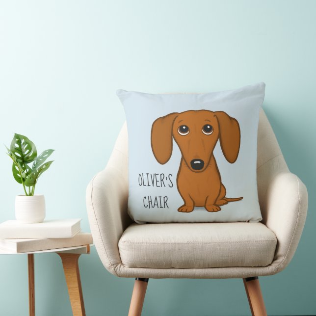 Funny Dackel Cartoon Dackel Hund Personalisiert Kissen (Stuhl )
