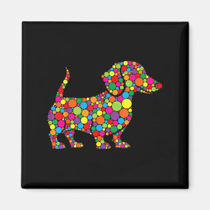 Funny Dackel Dog Lovers Polka Dot Happy Dot Day Magnet