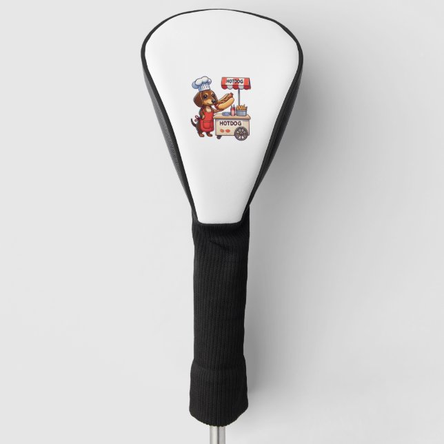 Funny Dackel Dog Weiner Sausage Hotdog Sandwich Golf Headcover (Vorderseite)