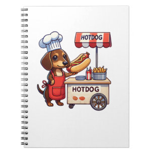 Funny Dackel Dog Weiner Sausage Hotdog Sandwich Notizblock