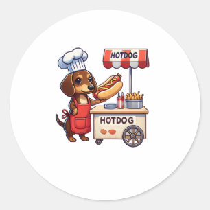 Funny Dackel Dog Weiner Sausage Hotdog Sandwich Runder Aufkleber