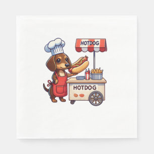 Funny Dackel Dog Weiner Sausage Hotdog Sandwich Serviette