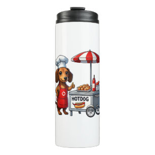 Funny Dackel Dog Weiner Sausage Hotdog Sandwich Thermosbecher