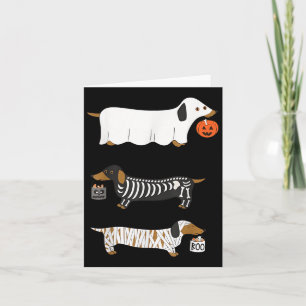 Funny Dackel Ghost Halloween Soky Season Würstchen Karte