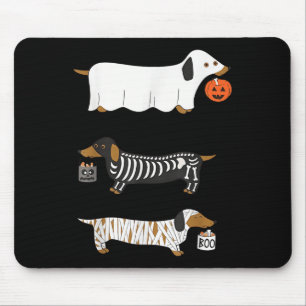 Funny Dackel Ghost Halloween Soky Season Würstchen Mousepad