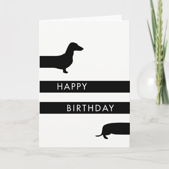 Funny Dackel Happy Birthday Karte (Vorderseite)