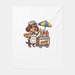 Funny Dackel Hund Dackel Wurst Hotdog Sandwich Fleecedecke