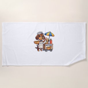 Funny Dackel Hund Dackel Wurst Hotdog Sandwich Strandtuch