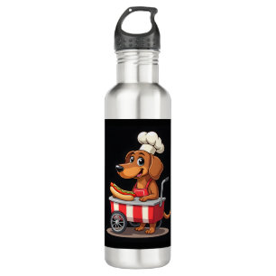 Funny Dackel Hund Hotdog Sandwich Würstchen Wurst Edelstahlflasche