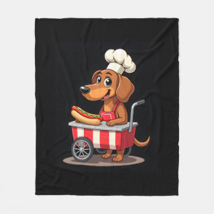 Funny Dackel Hund Hotdog Sandwich Würstchen Wurst Fleecedecke