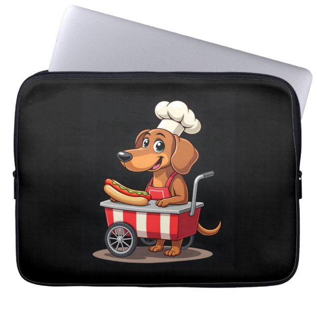 Funny Dackel Hund Hotdog Sandwich Würstchen Wurst Laptopschutzhülle (Vorderseite)