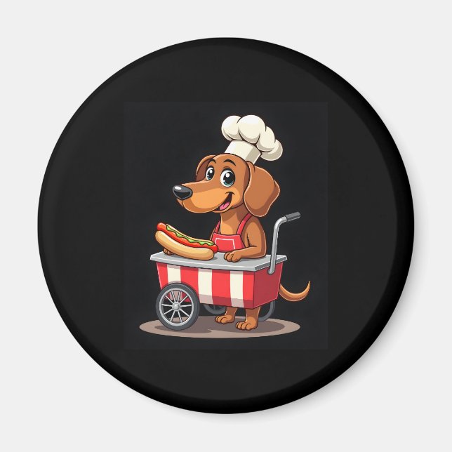 Funny Dackel Hund Hotdog Sandwich Würstchen Wurst Magnet (Vorne)