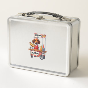Funny Dackel Hund Hotdog Sandwich Würstchen Wurst Metall Brotdose