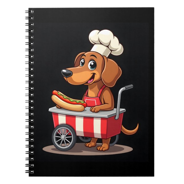 Funny Dackel Hund Hotdog Sandwich Würstchen Wurst Notizblock (Vorderseite)