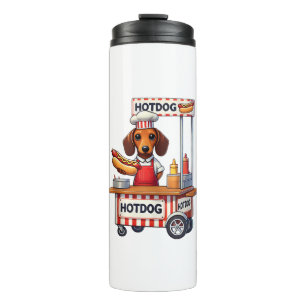 Funny Dackel Hund Hotdog Sandwich Würstchen Wurst Thermosbecher