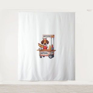 Funny Dackel Hund Hotdog Sandwich Würstchen Wurst Wandteppich