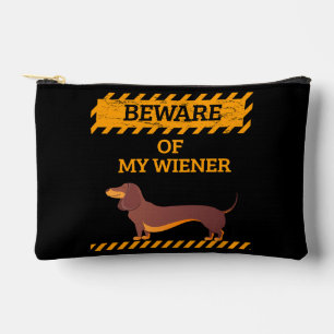 Funny Dackel Hund Lover Vorsicht vor meiner Dackel Zubehörtasche