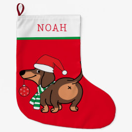 Funny Dackel Hund Niedlich Frohe Weihnachten Großer Weihnachtsstrumpf