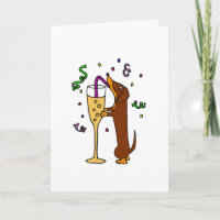 Funny Dackel Hund Party Cartoon