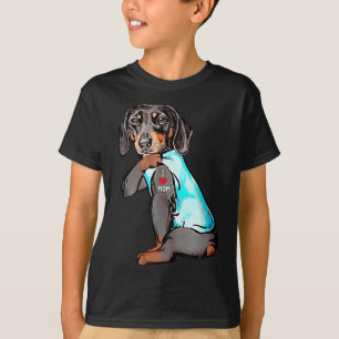 Funny Dackel Hund Tattoo I Liebe Mama DogMom Gesch T-Shirt