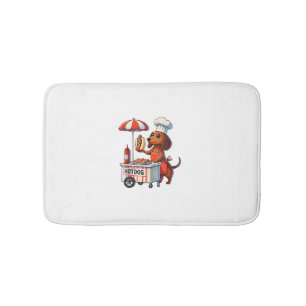 Funny Dackel Hund Würstchen Wurst Hotdog Sandwich Badematte