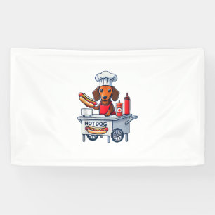 Funny Dackel Hund Würstchen Wurst Hotdog Sandwich Banner