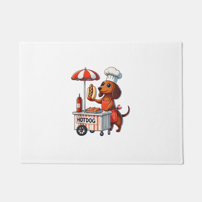 Funny Dackel Hund Würstchen Wurst Hotdog Sandwich Fußmatte (Vorderseite)