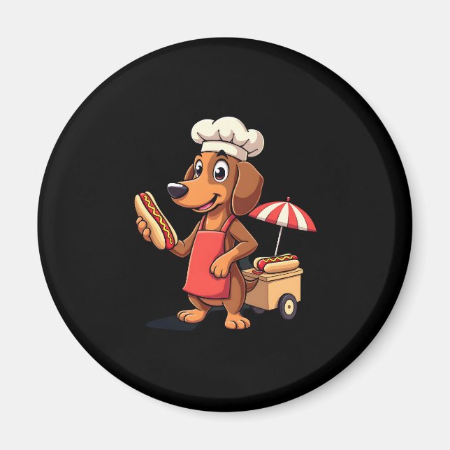 Funny Dackel Hund Würstchen Wurst Hotdog Sandwich Magnet (Vorne)