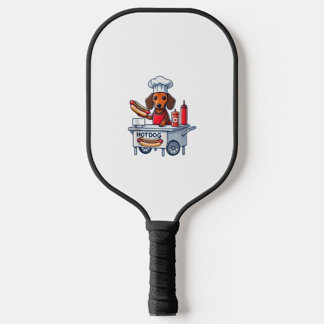 Funny Dackel Hund Würstchen Wurst Hotdog Sandwich Pickleball Schläger (Vorderseite)