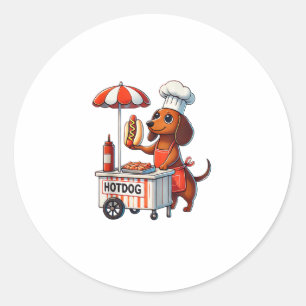 Funny Dackel Hund Würstchen Wurst Hotdog Sandwich Runder Aufkleber