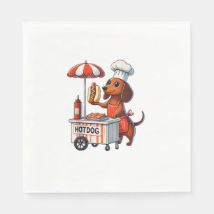 Funny Dackel Hund Würstchen Wurst Hotdog Sandwich Serviette