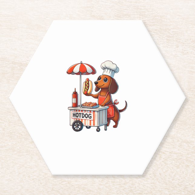 Funny Dackel Hund Würstchen Wurst Hotdog Sandwich Untersetzer (Vorderseite)