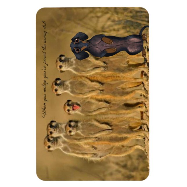 Funny Dackel Meerkat Magnet (Vertikal)